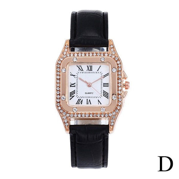 Dam Quartz Klocka Fyrkantig Form Mode Retro Stil Damklocka Black One size