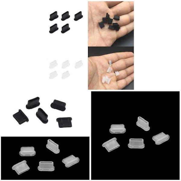 10 st Dammskydd för Typ-C USB Laddningsport Skydd Silikon