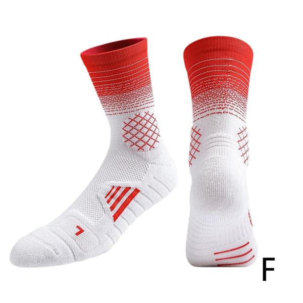 1 Par Gradient Basketbollstrumpor Handdukbotten Elite Strumpor Profes White and black 1pair