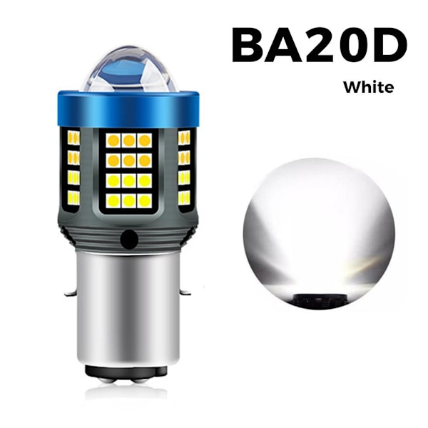 LED Motorcykelstrålkastare H4 BA20D P15D Vit/Gul Ultra Hög B White BA20D One size