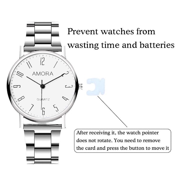 Klocka för män Ej vattentät Original Rostfritt Stål Quartz Bla White One size