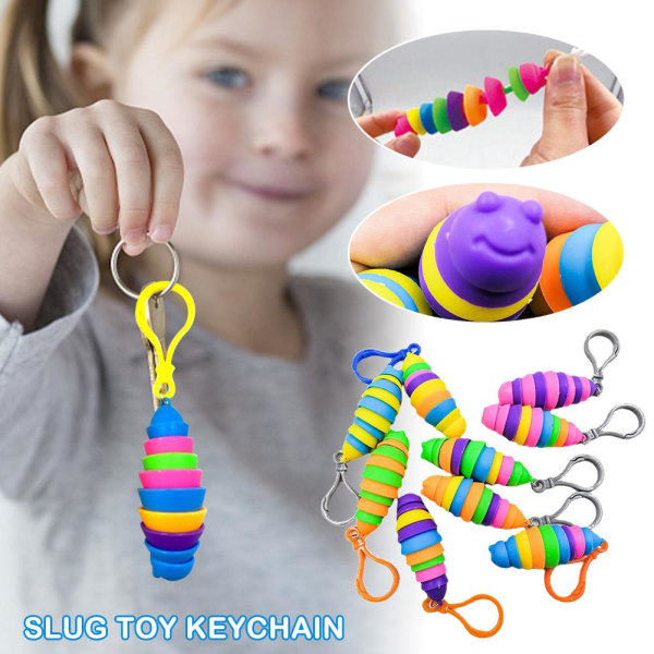Caterpillar Worm Slug Shark Nyckelring Nyckelringar Squeeze Toys Stre c7f0  | Fyndiq