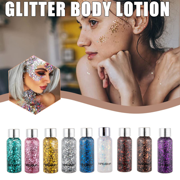 Glitter Iridescent Ansikte Kroppsmålning Smink Gel Natt Party Festi 1 35g