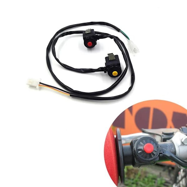 Universal Motorcykel Dödmansgrepp Tryckknapp Horn Startmotor Dirt B