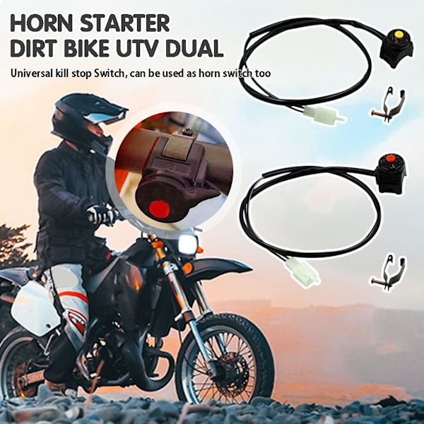 Universal Motorcykel Dödmansgrepp Tryckknapp Horn Startmotor Dirt B
