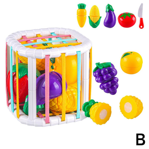 Färgglatt Blocksorteringsspel För Spädbarn Tidig Utbildning Set Suita fruit One size