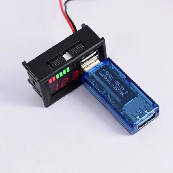 Bly-syra litiumbatteri BMS Kapacitetsindikator Voltmeter U 12.6V 3SA RED