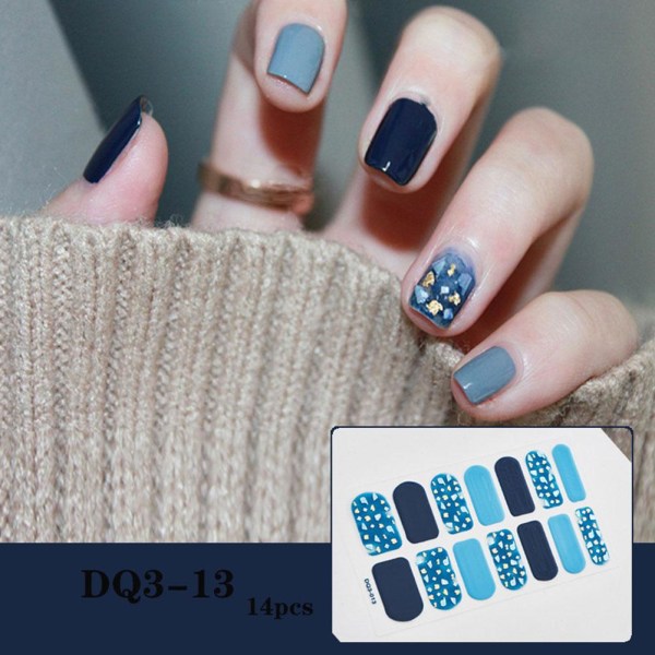 Gel Strips Semi Cured Gel Nail Art Sticker Vattentät Nail Strip 9 14pcs