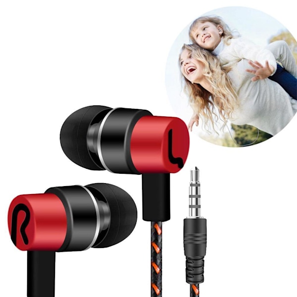 3,5 mm in-ear-hörlurar universell superbas stereo hörlurar rea Red One-size