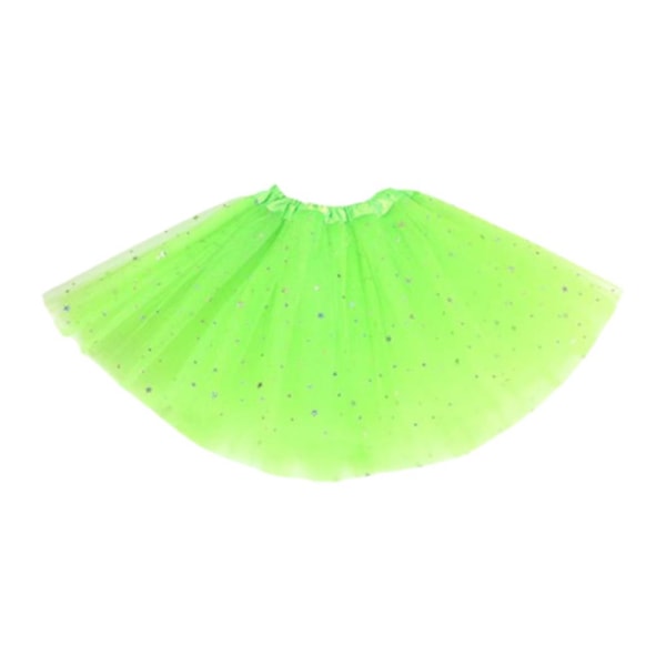 Glittrig Meshkjol för Barn Flickors Dansuppvisningskjol Hal Green 1pcs