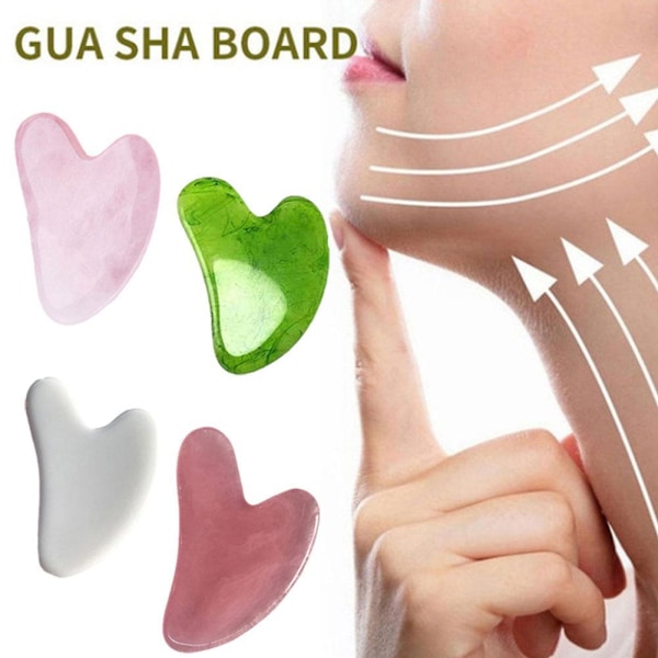 Jade Roller & Gua Sha Ansikte Kropp Terapi Massager Sten Set green 2pcs