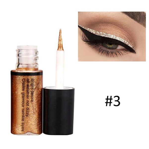 Eye Shiny Kosmetiska Liners Silver Pigment Guld Ros Flytande Färg 04# one-size