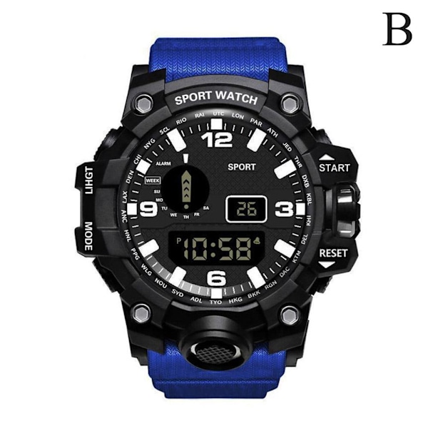 Digital Elektronisk Klocka för Barn Vattentät Pojkar Sport LED Blue One size