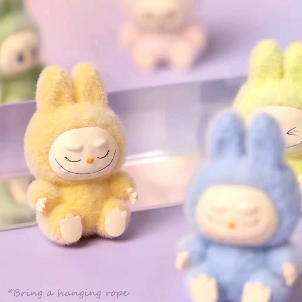 Tecknad Labubu Resin Flocking Docka Blind Box Hänge Söt Bok B First generation 1pcs