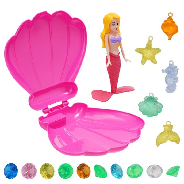 Dykning Roterande Stigande Sjöjungfru Set Barn Pool Lek Skatt H Transparent glitter 1pcs