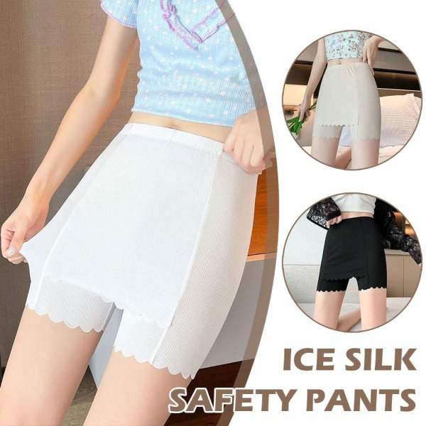 Double Layer Invisible Under Kjol Shorts Anti-Chafing Front Cro colour of skin XL