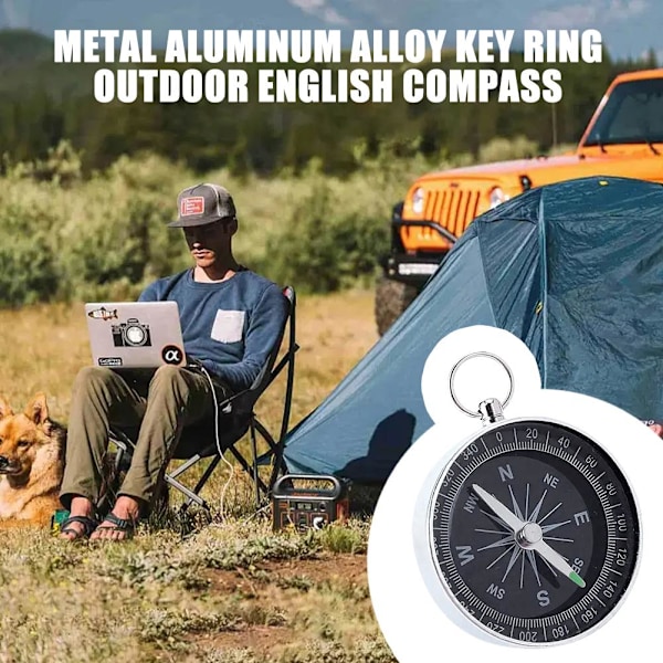 Bärbar Fickkompass Vandring Promenader Camping Överlevnadshjälp Guide
