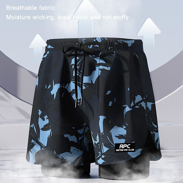 Badbyxor med Kompressionsfoder Stretch Herr 1 2 Snabbtorkande grey 4XL(recommended165-185 pounds)