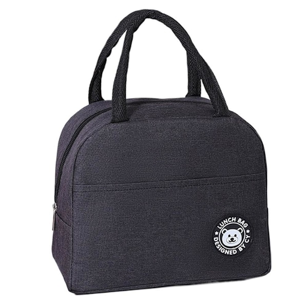 Camping Isolerad Lunchväska Isolerad Bento Väska, Bärbar Lunch Dark gray 1pcs
