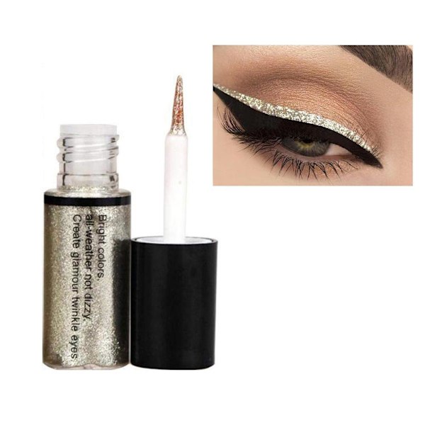 Eye Shiny Kosmetiska Liners Silver Pigment Guld Ros Flytande Färg 04# one-size