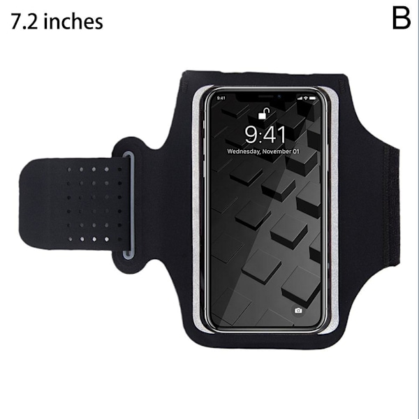 Mobiltelefon Armband Fodral Löparväska För Mobil Utomhus Promenader N black 6.5in