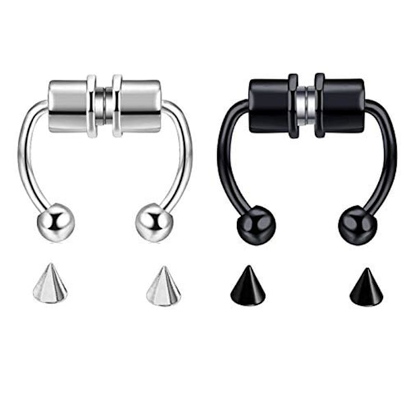 weiyufang Magnetisk Nässeptum Ring Hästsko Hoop Ring Rostfritt stål 1 One-size