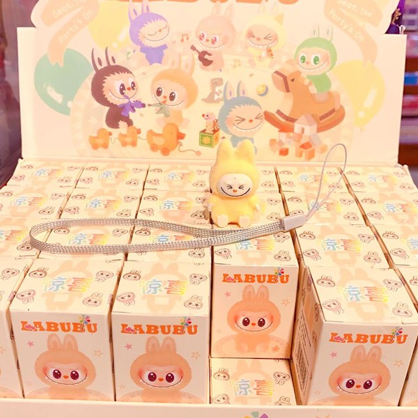 Tecknad Labubu Resin Flocking Docka Blind Box Hänge Söt Bok B First generation 1pcs