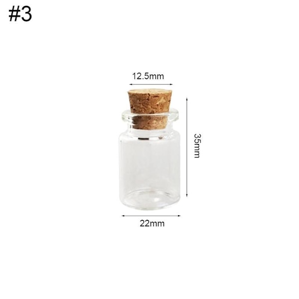 Mini Små Korkpropp Glasflaskor Flaskor Burkar Flaska Hantverk Pe TransparentC 22*35*12.5