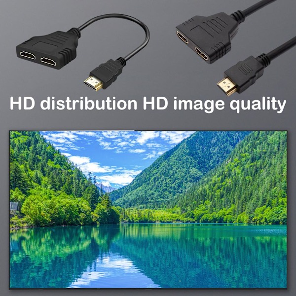 1*HDMI-kabel 1080P HDMI Splitter Port Hane till 1 Hona 2 Ut Ada