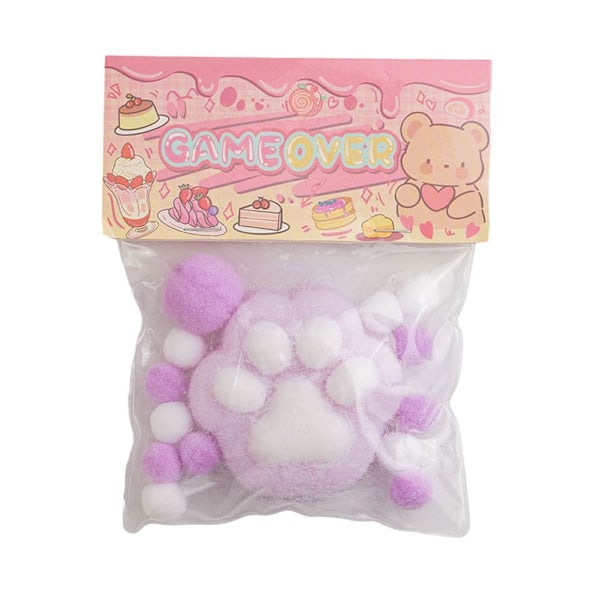 Klämleksak TPR Stressreducerande Leksak Nyp Le Plysch Katt Tass Dekom  purple onesize