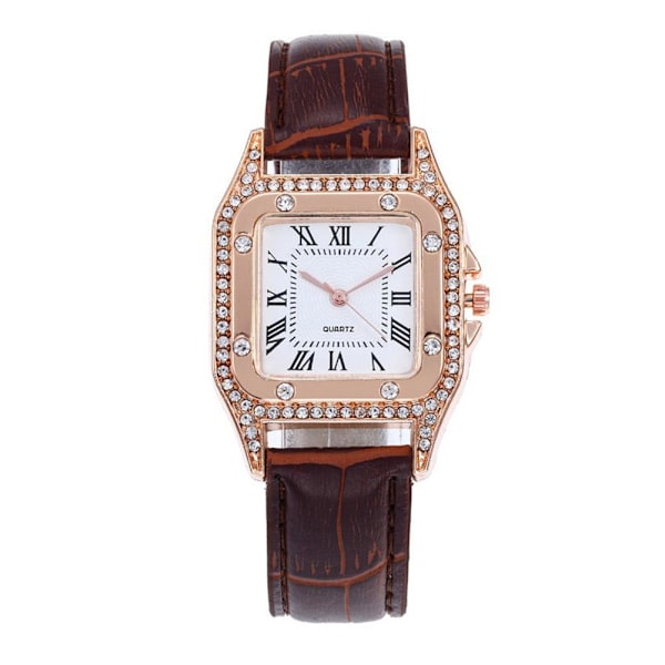 Dam Quartz Klocka Fyrkantig Form Mode Retro Stil Damklocka White One size