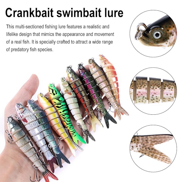 Multi Jointed Fiske Bete Swimbait Sjunkande Wobblers Hårt Bete C C 10cm/3.9in  11.4g