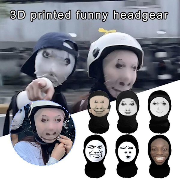 Rolig 3D Balaclava Mask Sömlös Design Parodi Ansiktstryck Mask Fi 005 1pc