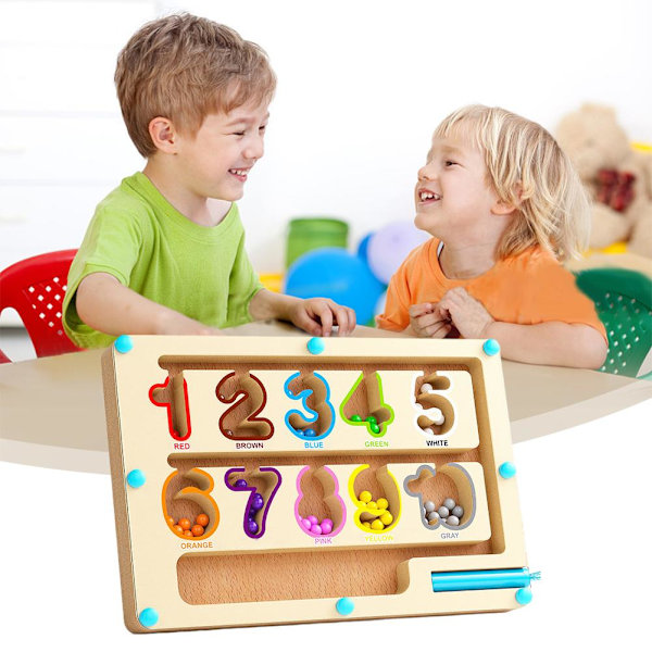 Magnetisk färg- och nummerlabyrintbräda för småbarn - Räknepussel number 1pcs