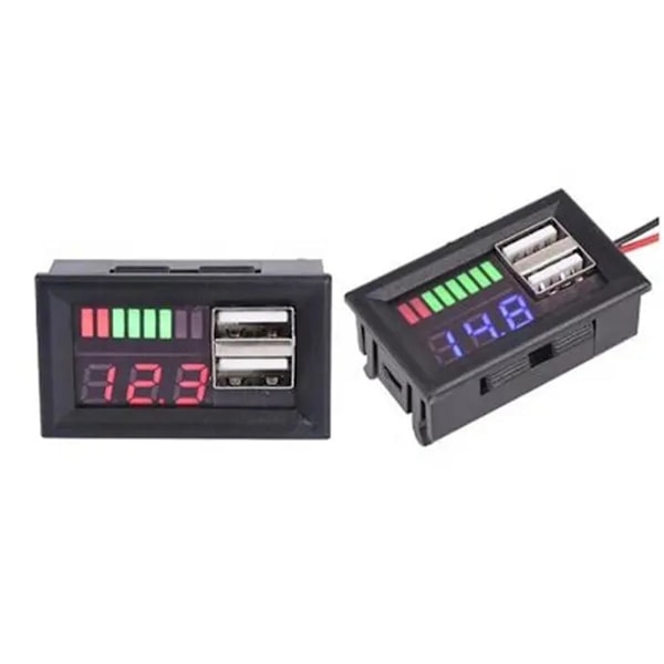 Bly-syra litiumbatteri BMS Kapacitetsindikator Voltmeter U 12.6V 3SA RED