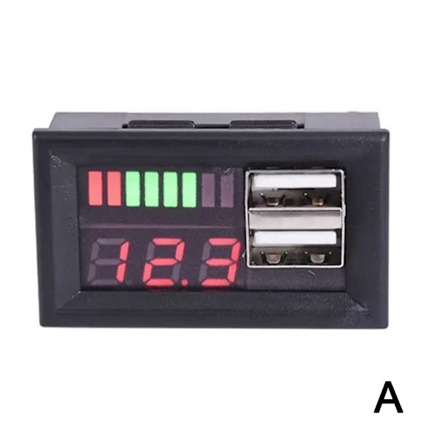 Bly-syra litiumbatteri BMS Kapacitetsindikator Voltmeter U 12.6V 3SA RED