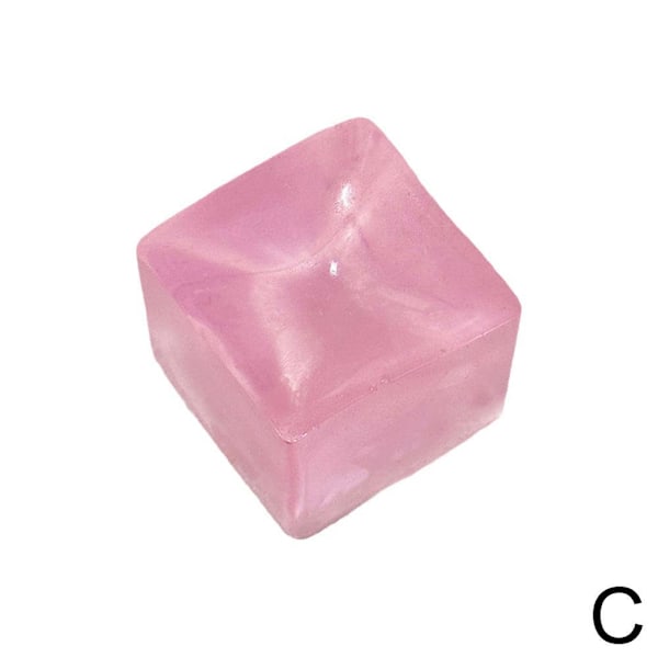 Stresskub Stressbollar, Realistisk Klämbar Iskub Leksak, Cre pink onesize