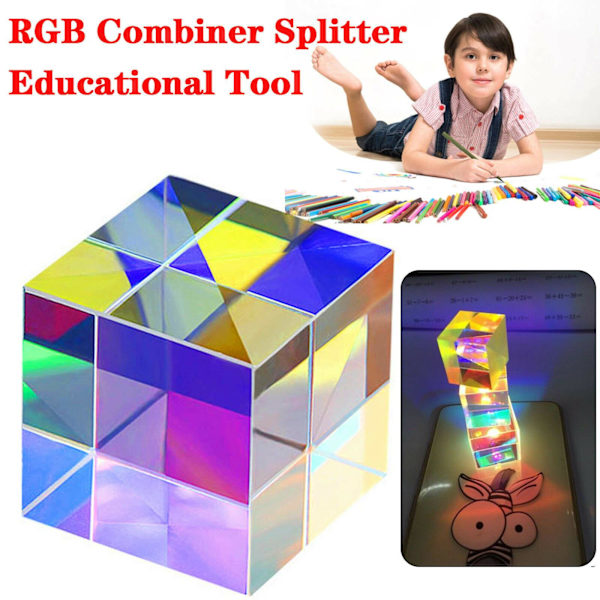 NY Magic Optical Glass Cube Dikroisk Kub Prisma RGB Kombinerare Sp 18*18mm One-size