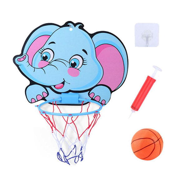 Barn Barn Inomhus Mini Basketkorg Nät Leksak Pump Monterad Vägg elephant 34*30cm