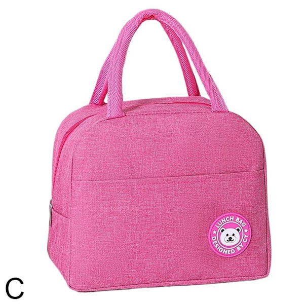 Camping Isolerad Lunchväska Isolerad Bento Väska, Bärbar Lunch Rose red 1pcs