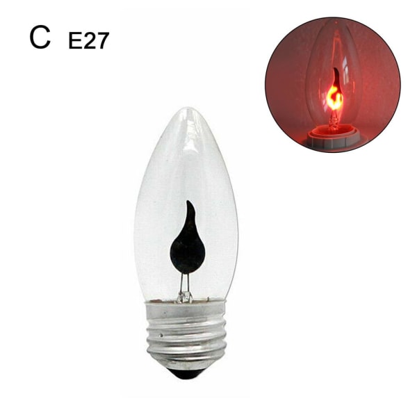 FLICKER FLAME E14/E27 Ljus Ljuspære JUL Lampa *1 whiteC E27 circular