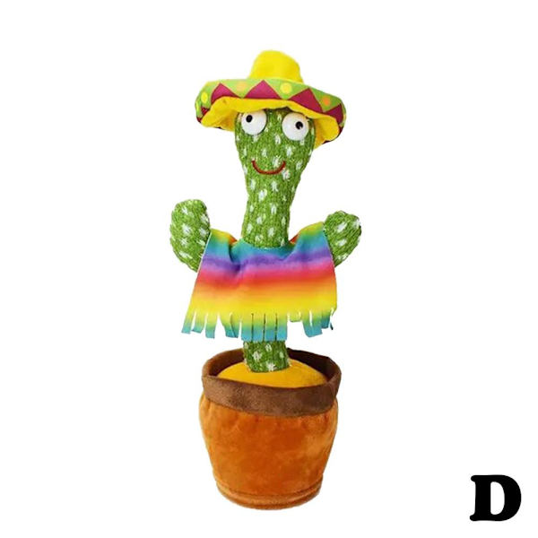 Söt Pratande Leksak Dansande Kaktusdocka Tala Ljudinspelning R Mexican style rechargeable