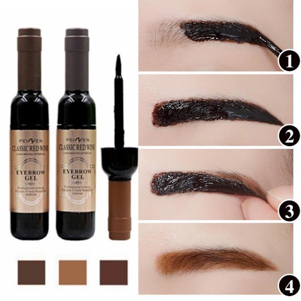 Ögonbryns Henna Medium Brun Regular Pack & Färgningskit NYTT För Br
