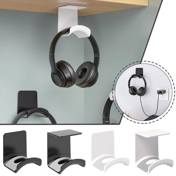 Hörlurshängare Displayställ Hållare Krok Under Skrivbord Headset Wa white Under the table