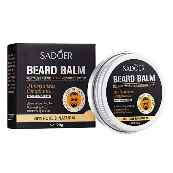 Naturligt skäggbalsam Professionell skäggvårdsprodukt Organisk mustasch whiteA 20g 6pcs