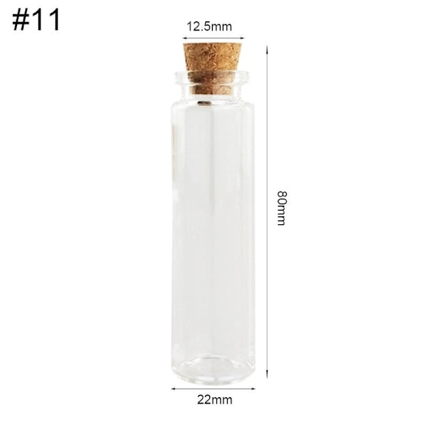 Mini Små Korkpropp Glasflaskor Flaskor Burkar Flaska Hantverk Pe TransparentK 22*80*12.5