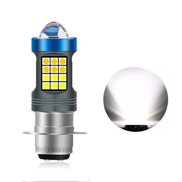 LED Motorcykelstrålkastare H4 BA20D P15D Vit/Gul Ultra Hög B White P15D One size
