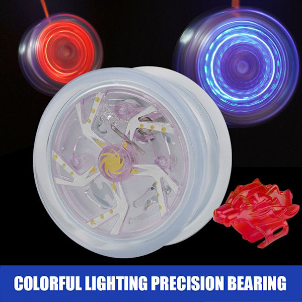 Kreativ YOYO Boll Leksak Färgglad Blinkande Yo-yo Boll Leksak För Barn white one-size