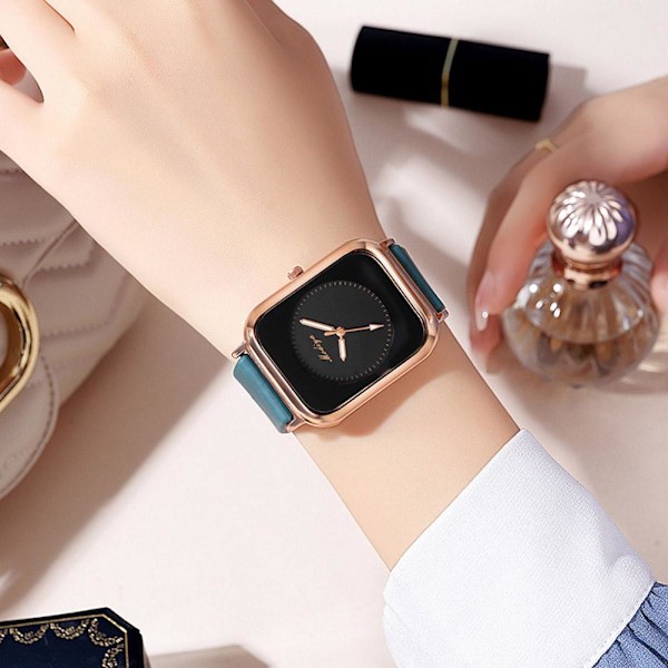 Fashion Casual Armbandsur för Kvinnor Ultratunn Enkel Quartz Green One size