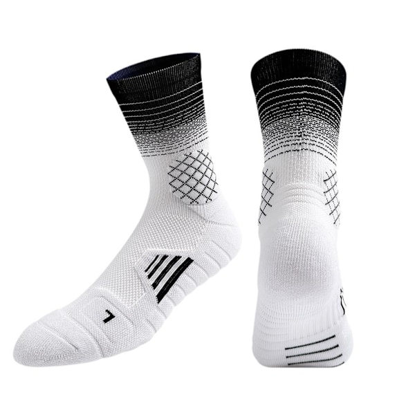 1 Par Gradient Basketbollstrumpor Handdukbotten Elite Strumpor Profes White and green 1pair